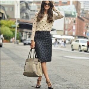 Banana Republic Elegant Black Polka Dot Skirt